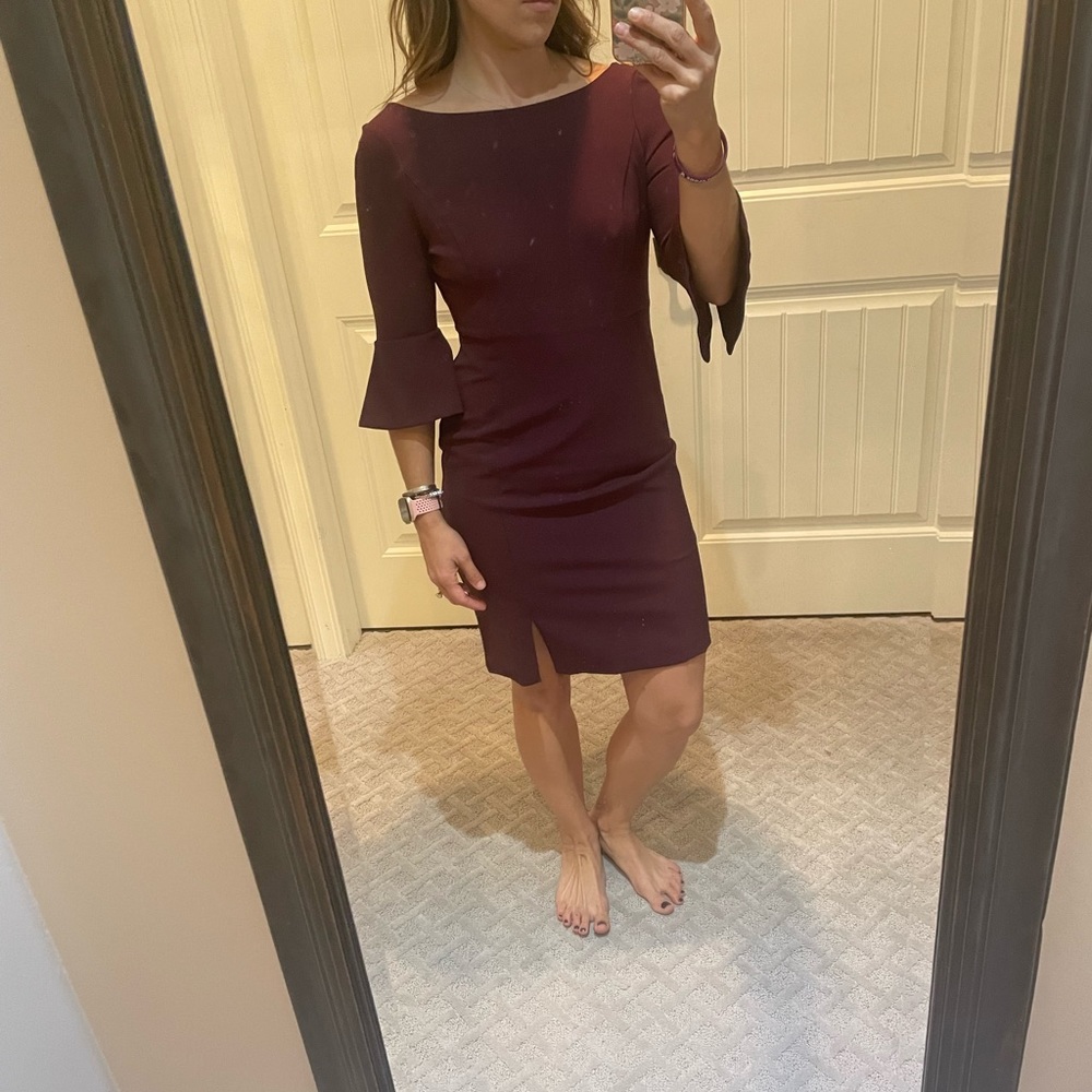 Maroon formal dress.  Perfect for a nice dinner celebration or business event.